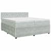 vidaXL Vedruvoodi madratsiga peaga Helehall 200 x 200 cm Samet