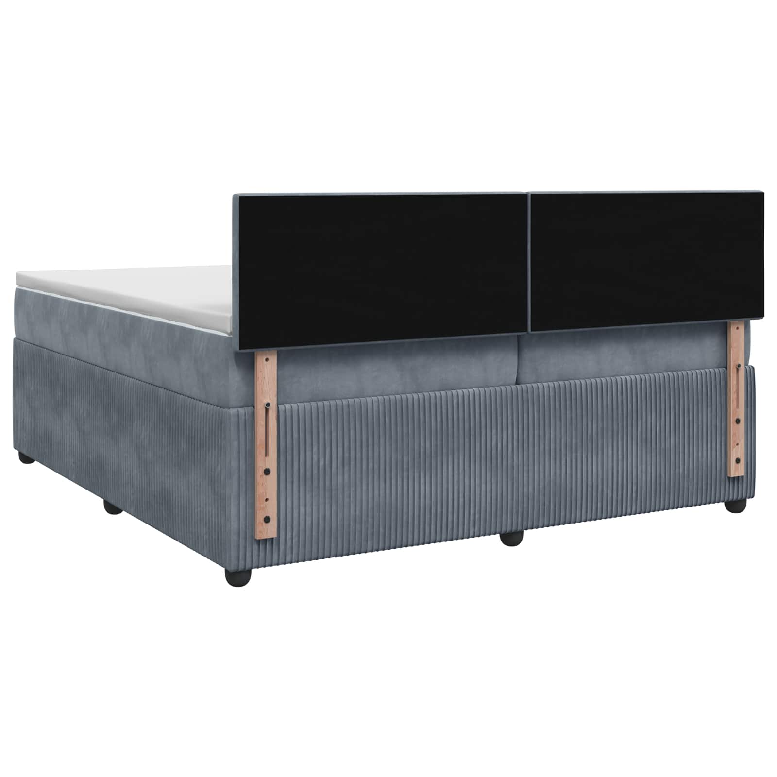 Postelja boxspring z vzmetnico Temno siva 200 x 200 cm Žamet