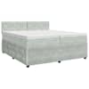 vidaXL Vedruvoodi madratsiga peaga Helehall 200 x 200 cm Samet
