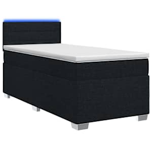 vidaXL Kasti vedru madratsiga ja LED valgusega voodi Must 100 x 200 cm