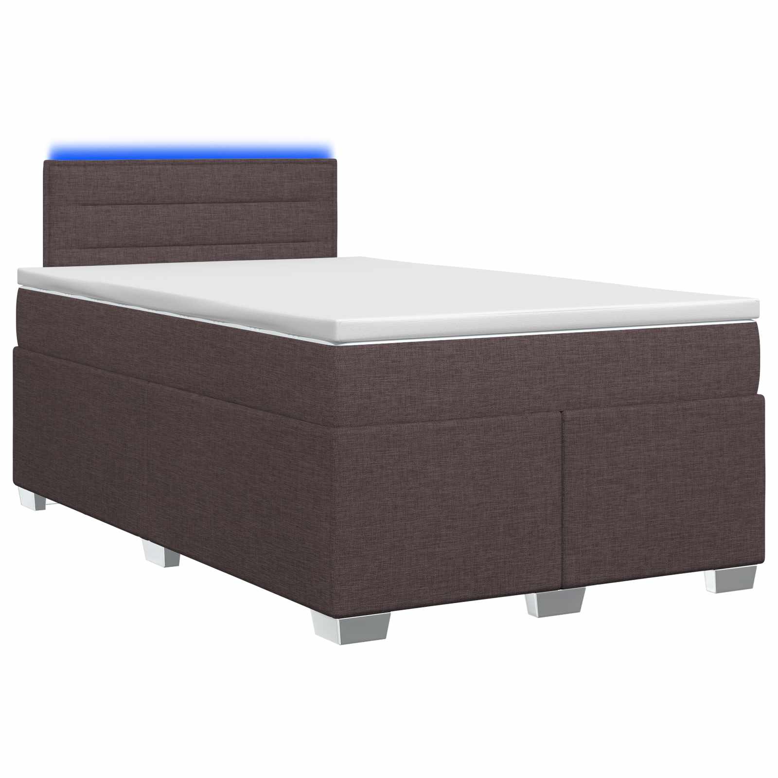 vidaXL Boxspring Bed met Matras en LED Donkerbruin 120 x 190 cm Stof bruin, foto 3