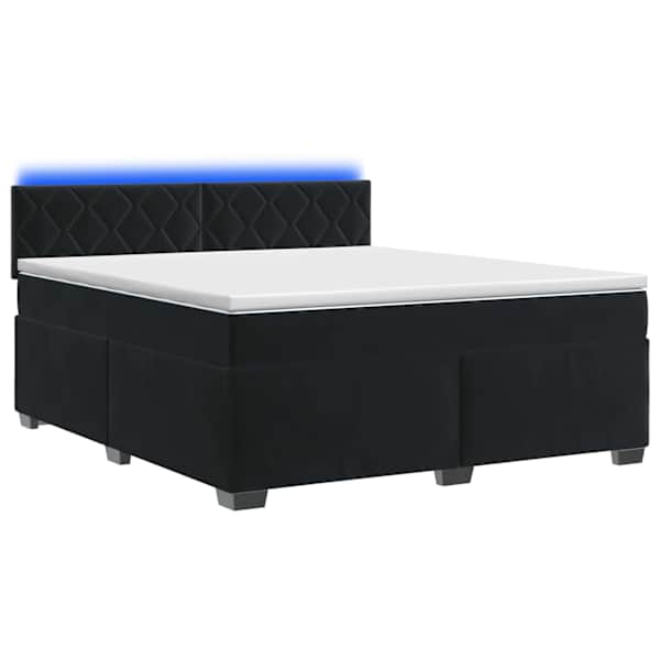 vidaXL Kasti vedru madratsiga ja LED valgusega voodi Must 140 x 190 cm