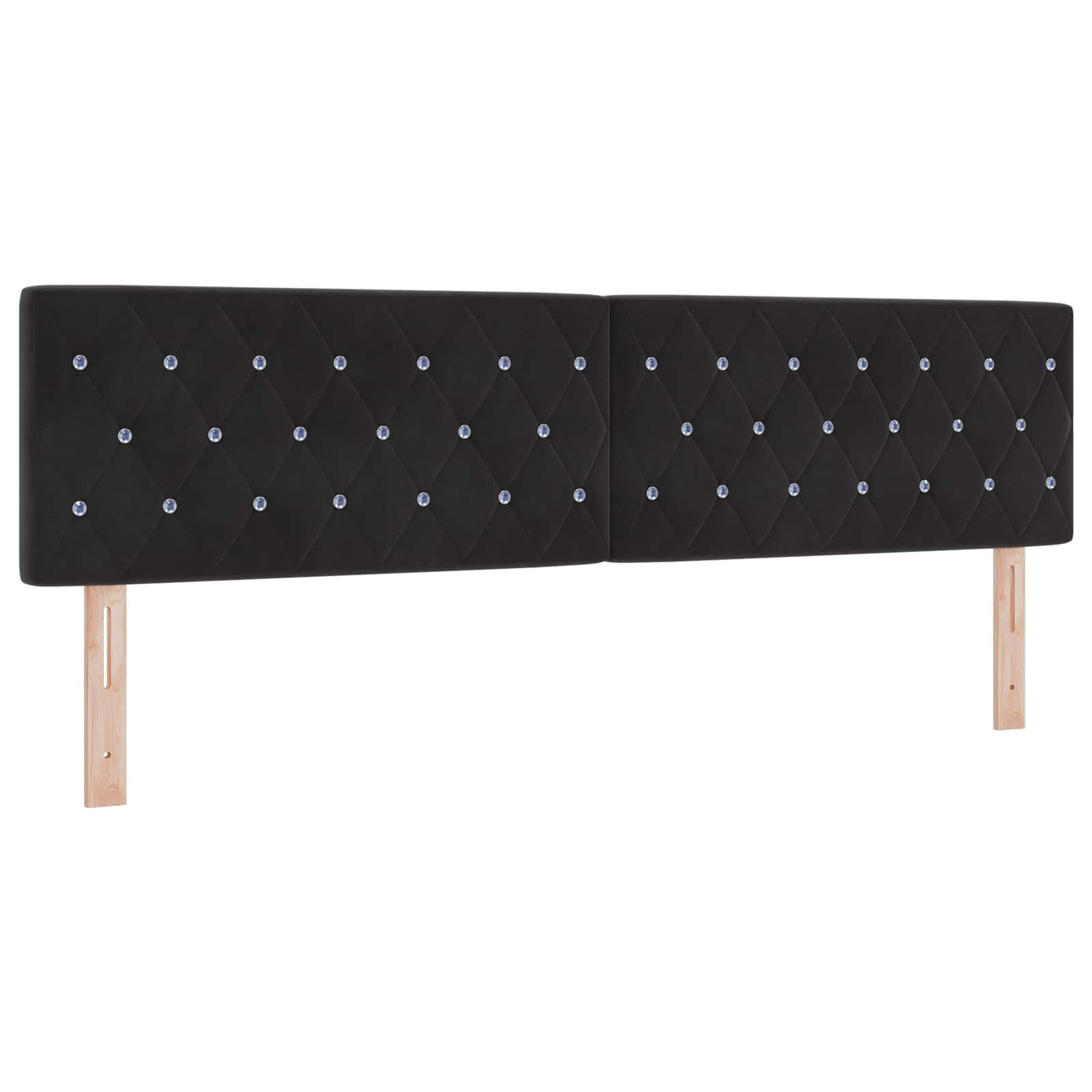 Postelja s pomičnim okvirjem, vzmetnico in LED Črna Žamet