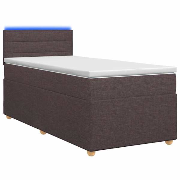 vidaXL Vedruvoodi madratsiga peaga Tume pruun 80 x 200 cm kangas