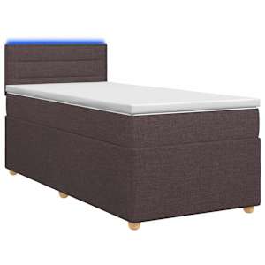 vidaXL Vedruvoodi madratsiga peaga Tume pruun 90 x 190 cm kangas