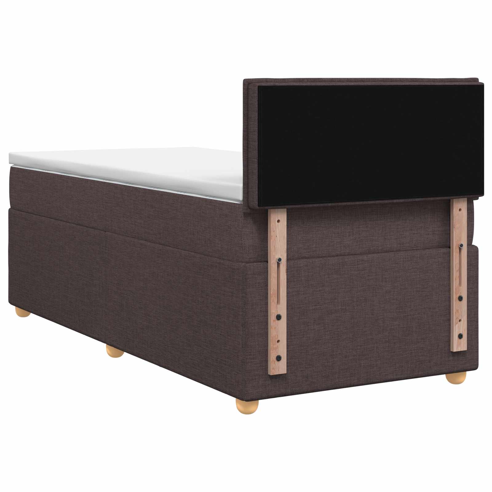 Postelja boxspring z vzmetnico Temno rjava 100 x 200 cm Blago