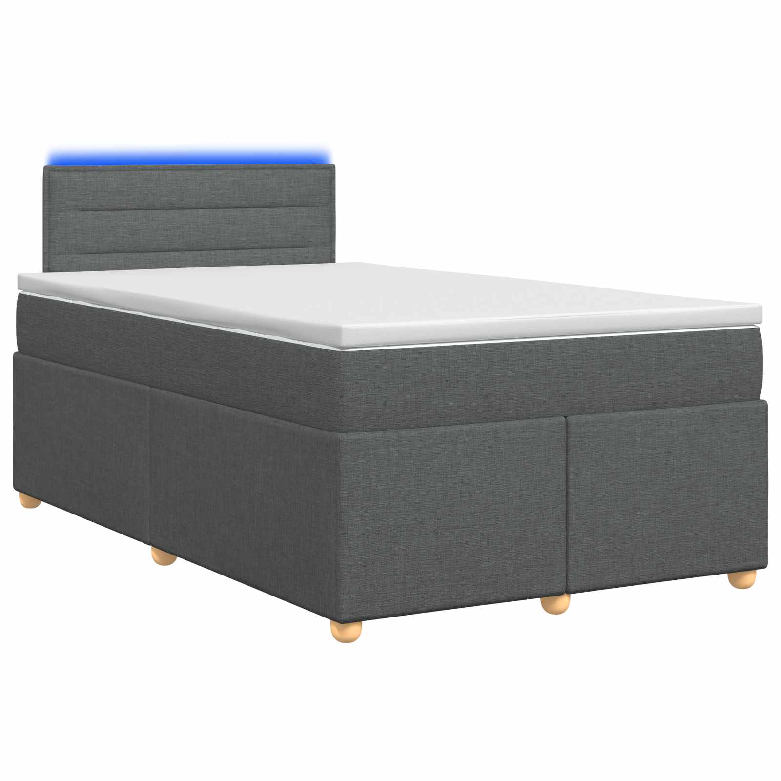 vidaXL Boxspringbed met matras Donkergrijs 120 x 190 cm Stof, foto 3