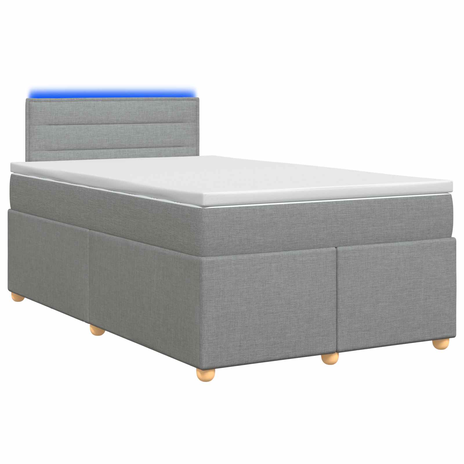 Postelja boxspring z vzmetnico Svetlo siva 120 x 200 cm Blago