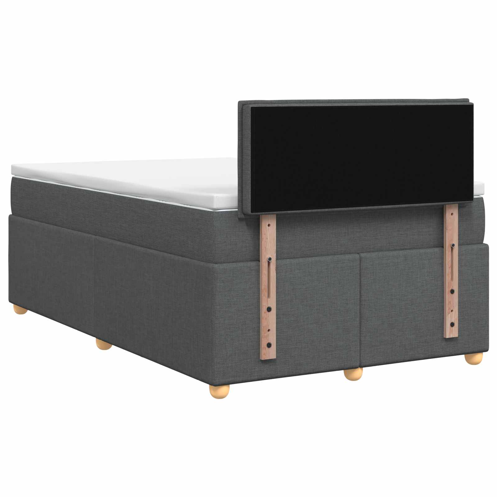 Postelja boxspring z vzmetnico Temno siva 120 x 200 cm Blago