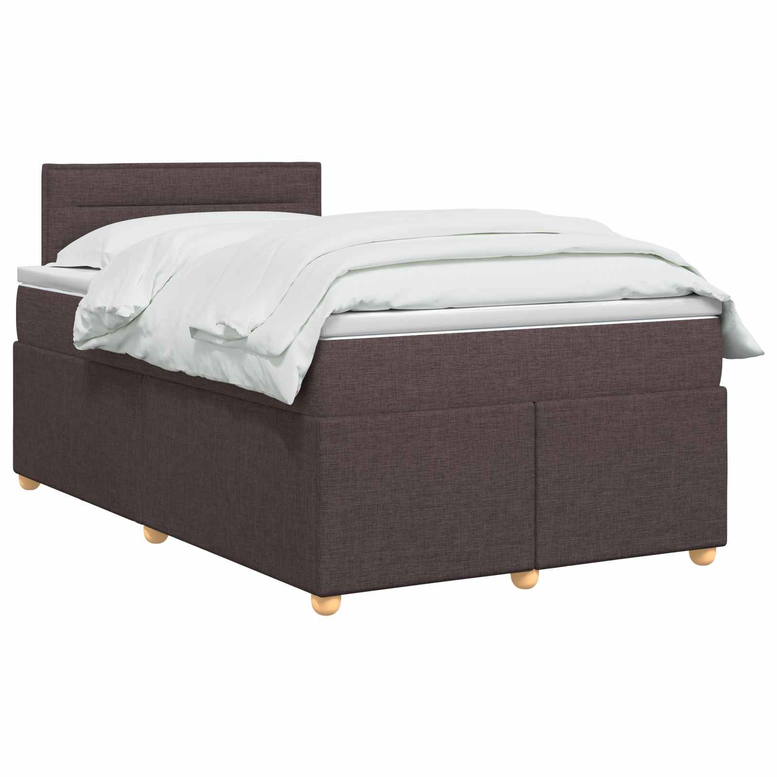 Postelja boxspring z vzmetnico Temno rjava 120 x 200 cm Blago
