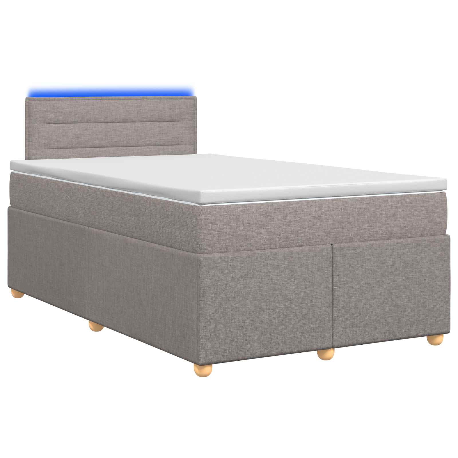 Postelja boxspring z vzmetnico Taupe 120 x 200 cm Blago
