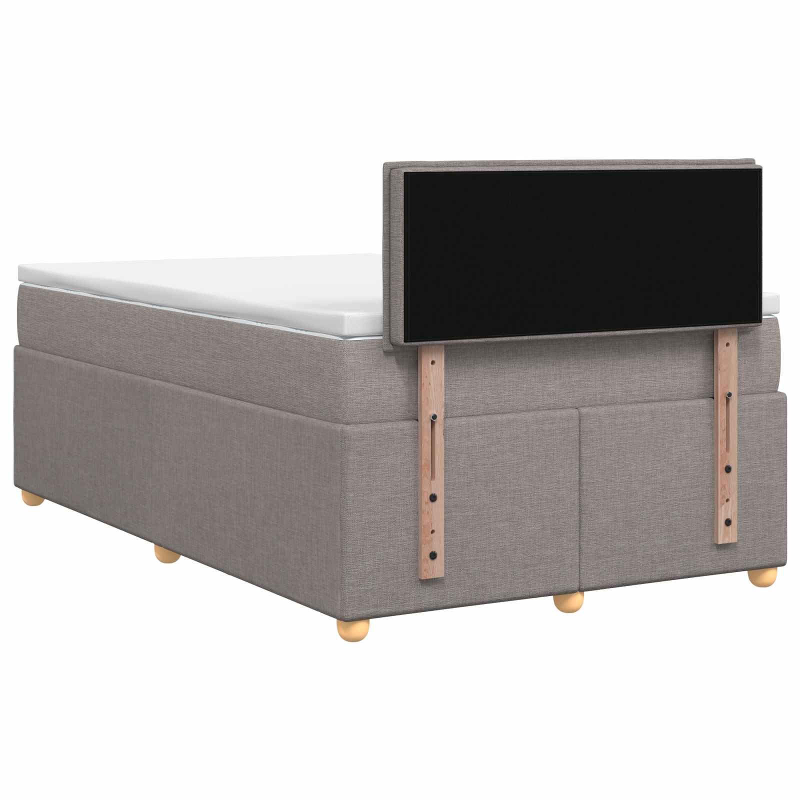 Postelja boxspring z vzmetnico Taupe 120 x 200 cm Blago