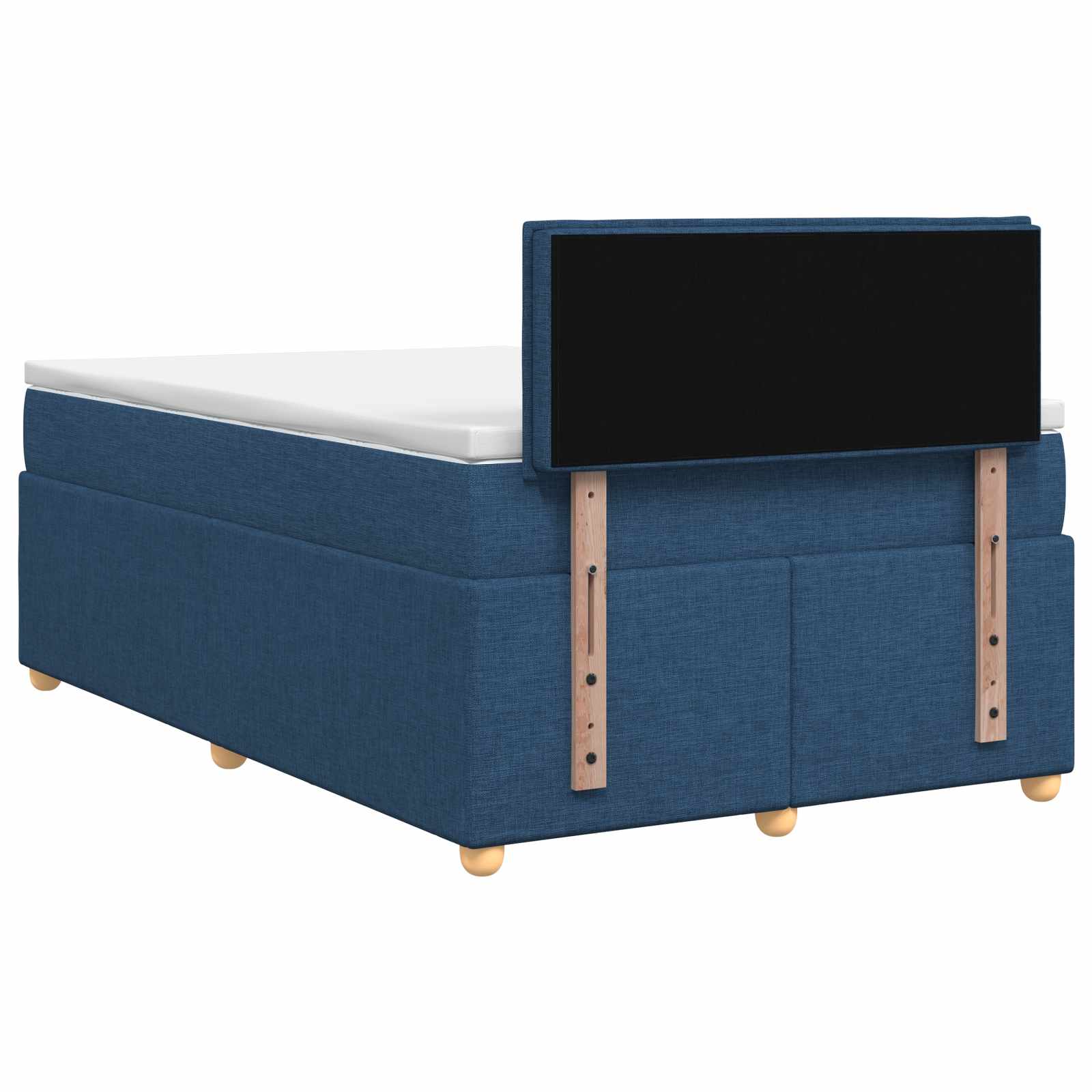 Postelja boxspring z vzmetnico Modra 120 x 200 cm Blago