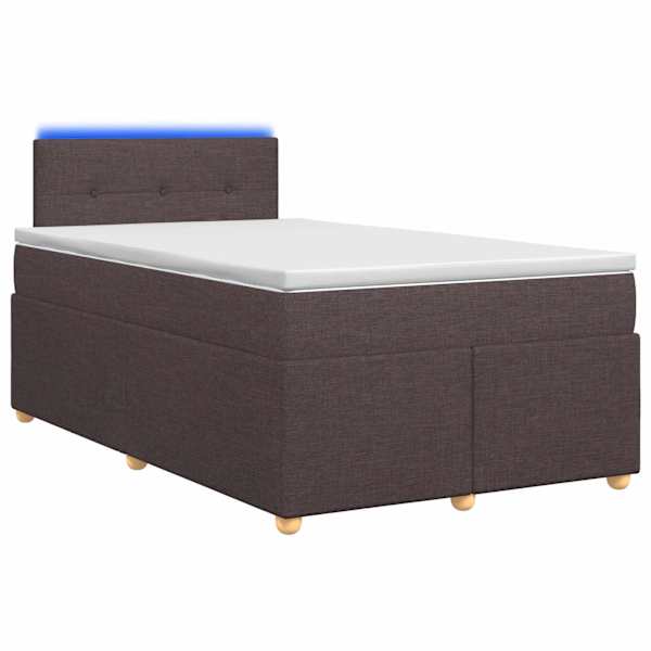 vidaXL Vedruvoodi madratsiga peaga Tume pruun 120 x 200 cm kangas