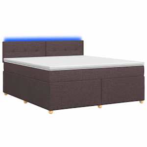 vidaXL Vedruvoodi madratsiga peaga Tume pruun 140 x 190 cm kangas