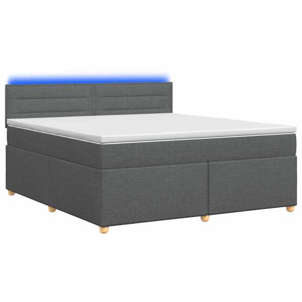 vidaXL Vedruvoodi madratsiga LED-ribadega Tumehall 140 x 200 cm kangas