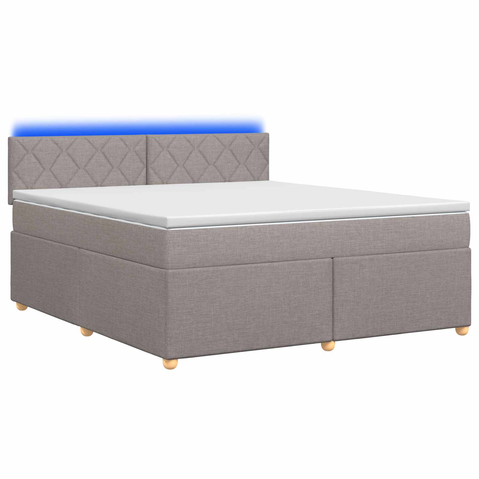 Континентално легло с матрак Таупе 160 x 200 cm Текстил – снимка 2