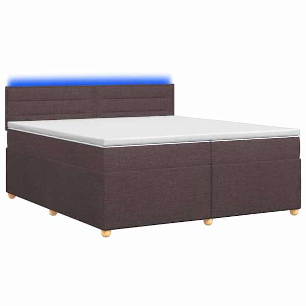 vidaXL Vedruvoodi madratsiga peaga Tume pruun 200 x 200 cm kangas