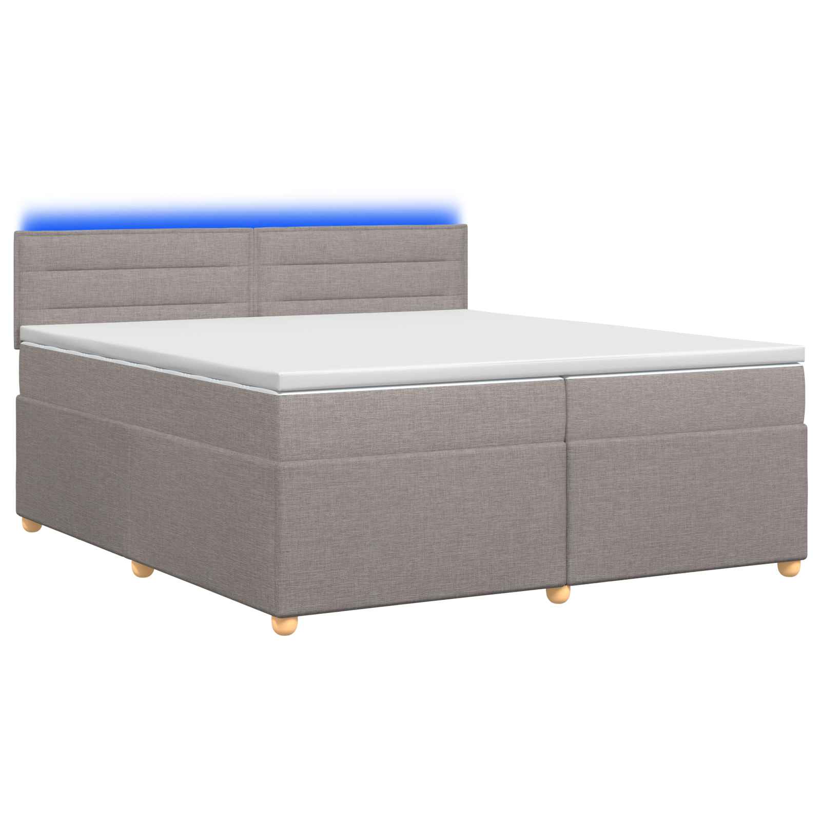 Postelja boxspring z vzmetnico Taupe 200 x 200 cm Blago