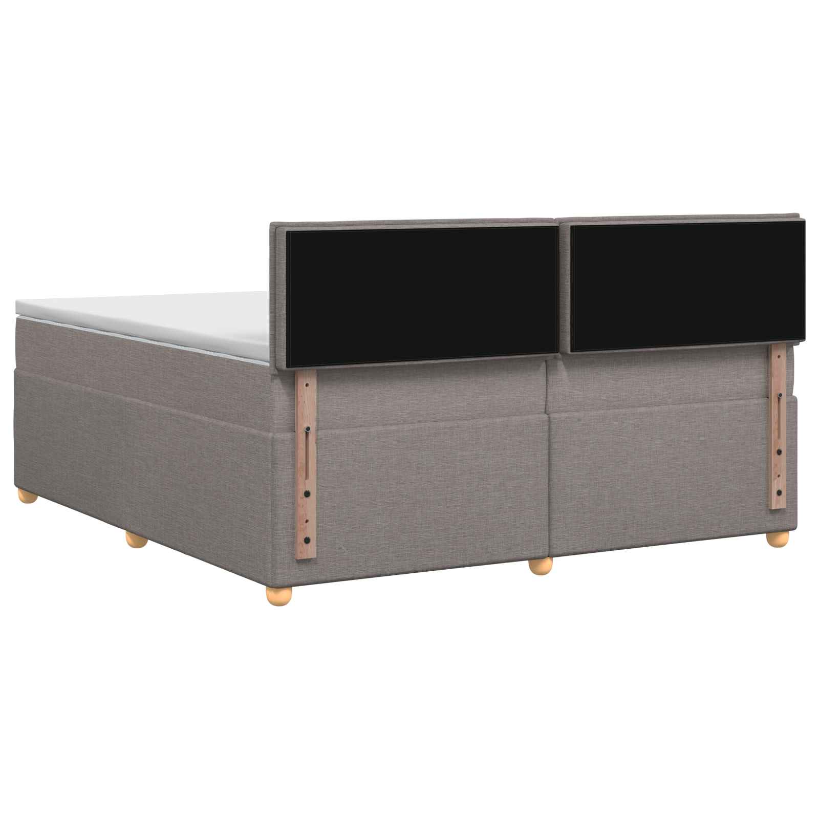 Postelja boxspring z vzmetnico Taupe 200 x 200 cm Blago