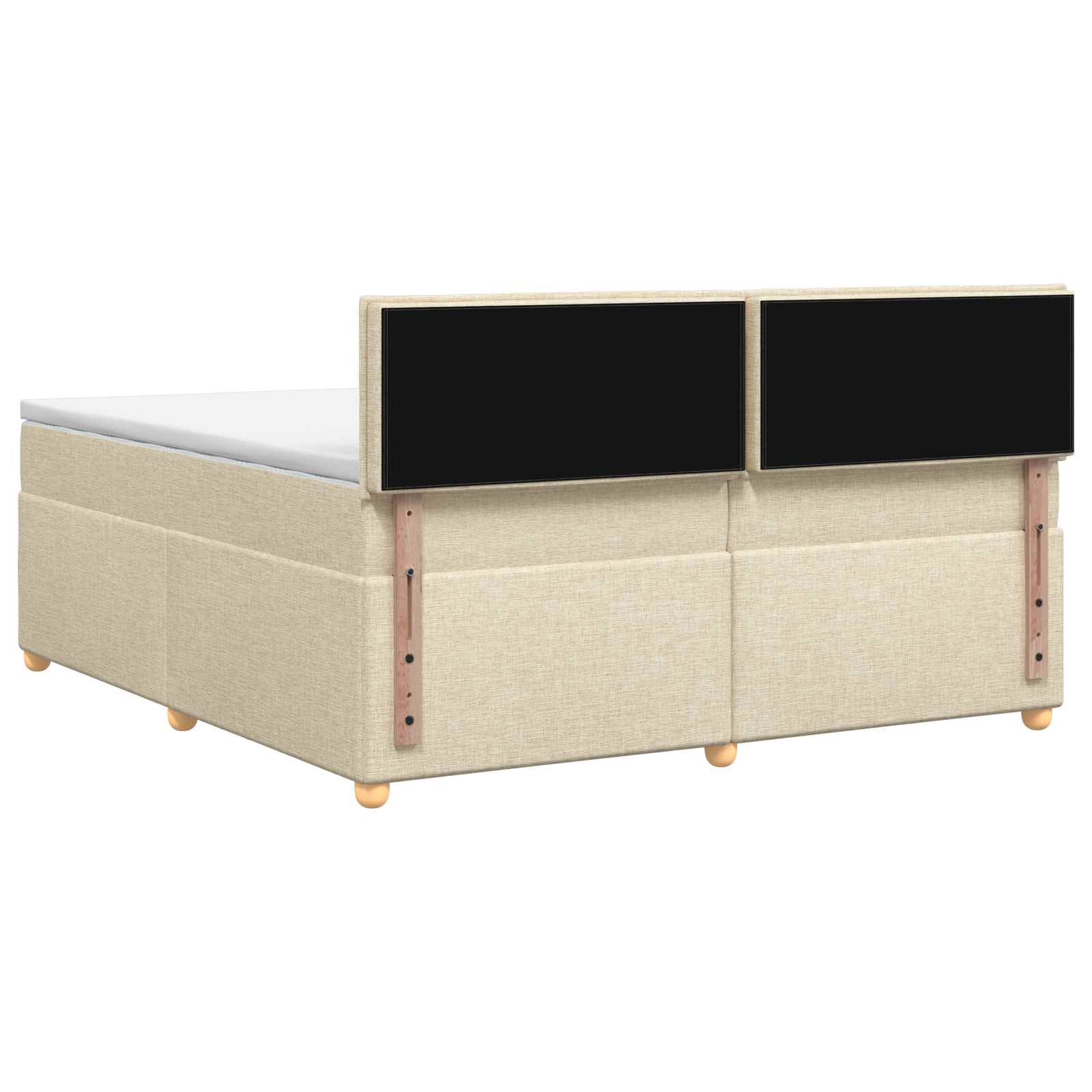 Postelja boxspring z vzmetnico Krem 200 x 200 cm Blago