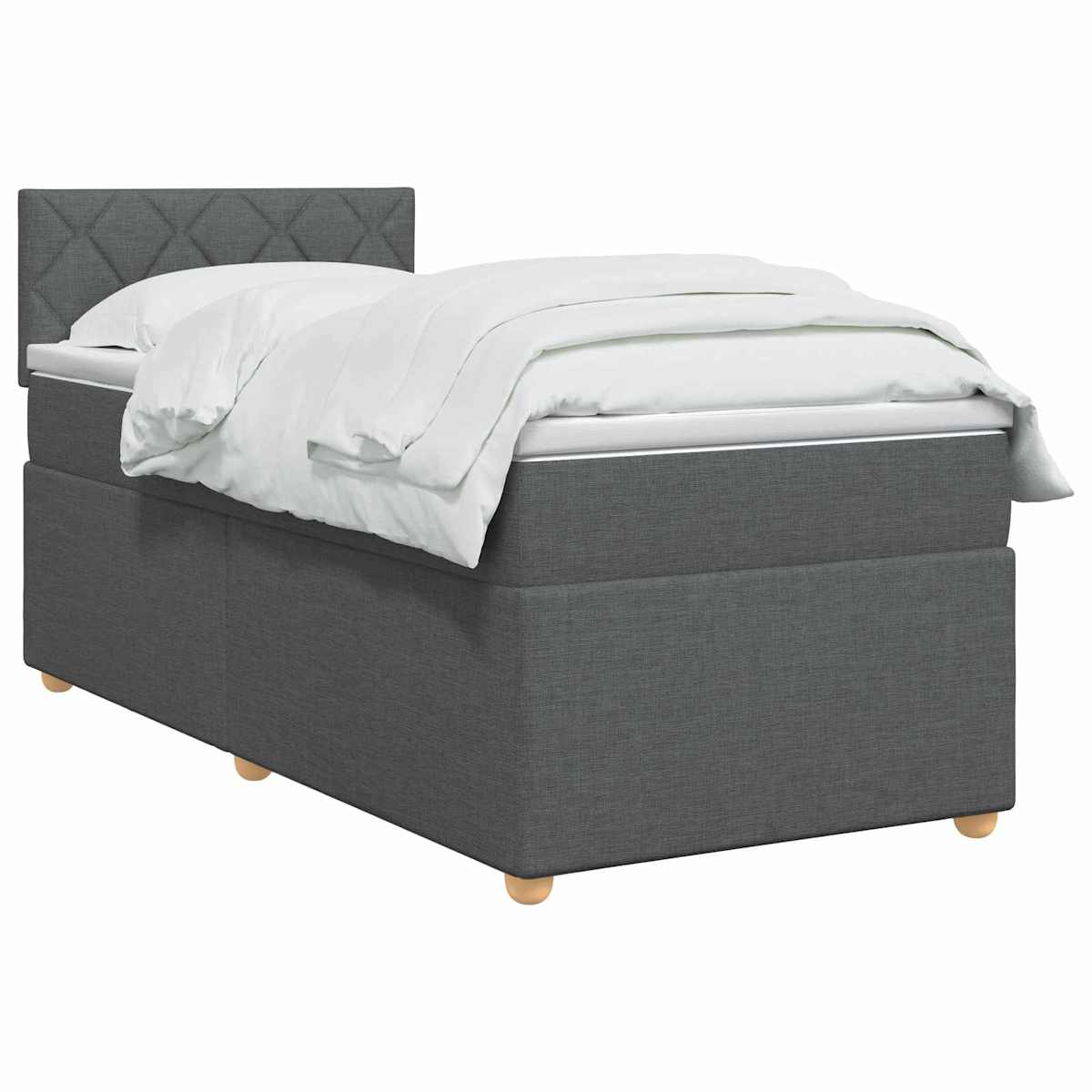 Box Spring Seng med Madras og LED 90 x 190 cm Stof - Billede 3