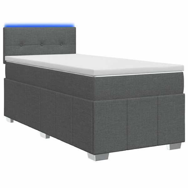 vidaXL Vedruvoodi madratsiga LED-ribadega Tumehall 80 x 200 cm kangas