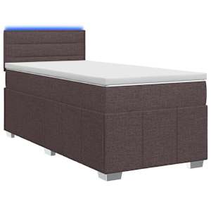 Postel boxspring s matrací Tmavě hnědá 90 x 200 cm Textil - obrázek 1