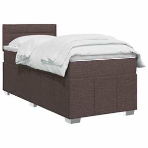 Postel boxspring s matrací Tmavě hnědá 90 x 200 cm Textil - obrázek 2