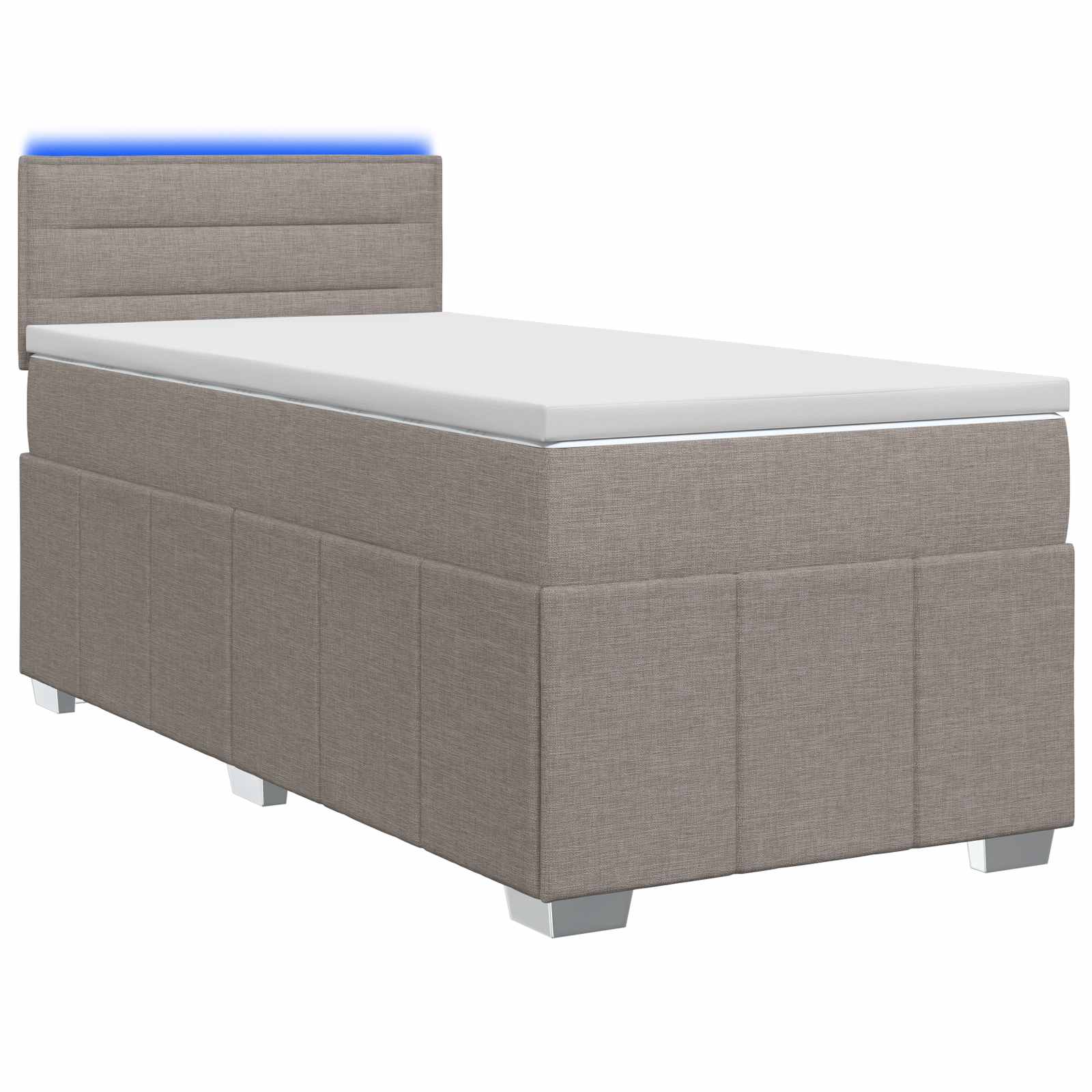 Postelja boxspring z vzmetnico Taupe 90 x 200 cm Blago