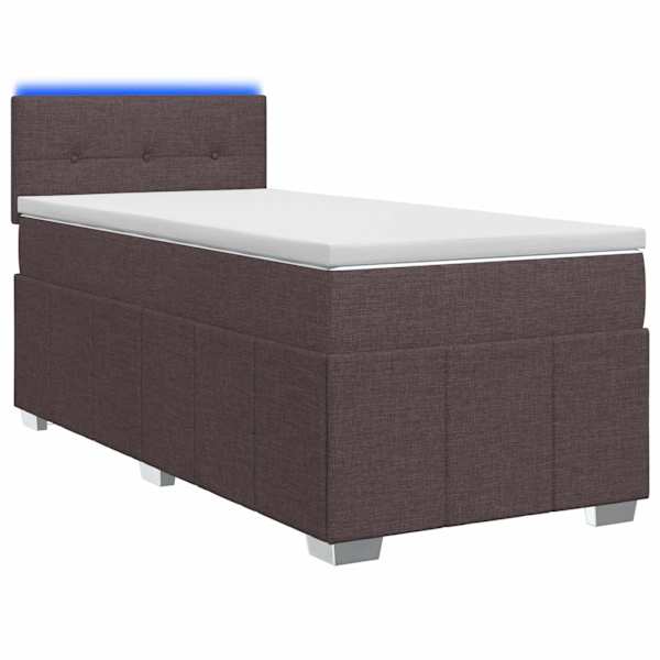 vidaXL Vedruvoodi madratsiga peaga Tume pruun 90 x 200 cm kangas