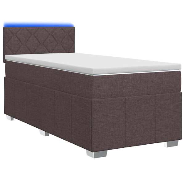 vidaXL Vedruvoodi madratsiga peaga Tume pruun 90 x 200 cm kangas