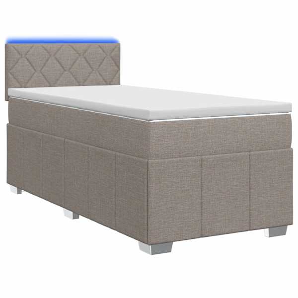 vidaXL Vedruvoodi madratsiga peaga Pruunikashall 90 x 200 cm kangas