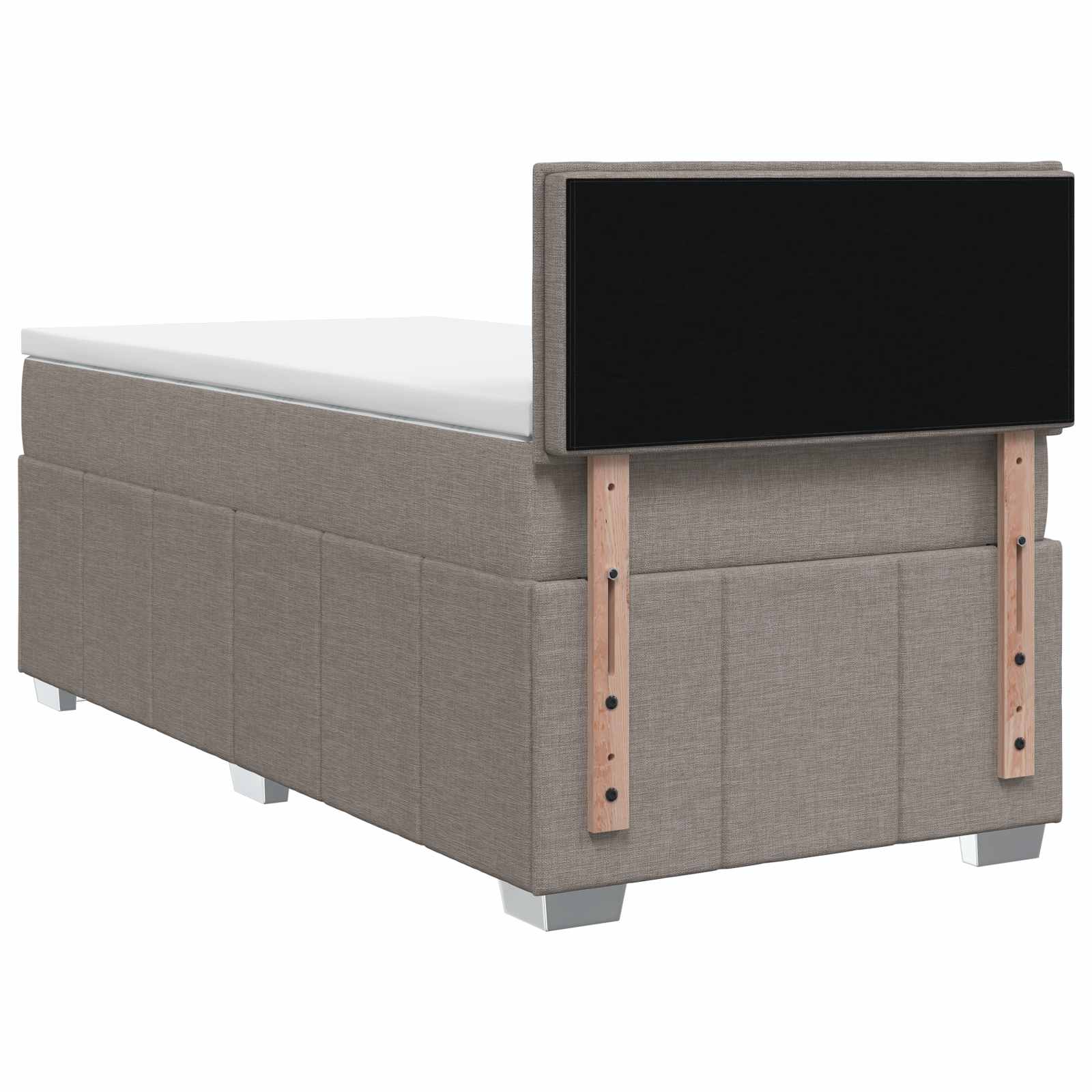 Postelja boxspring z vzmetnico Taupe 100 x 200 cm Blago