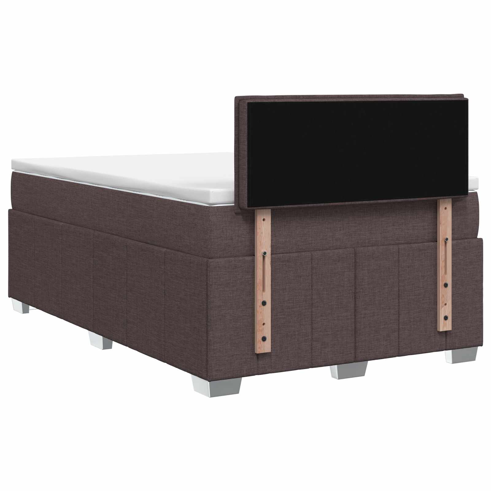Postelja boxspring z vzmetnico Temno rjava 120 x 190 cm Blago