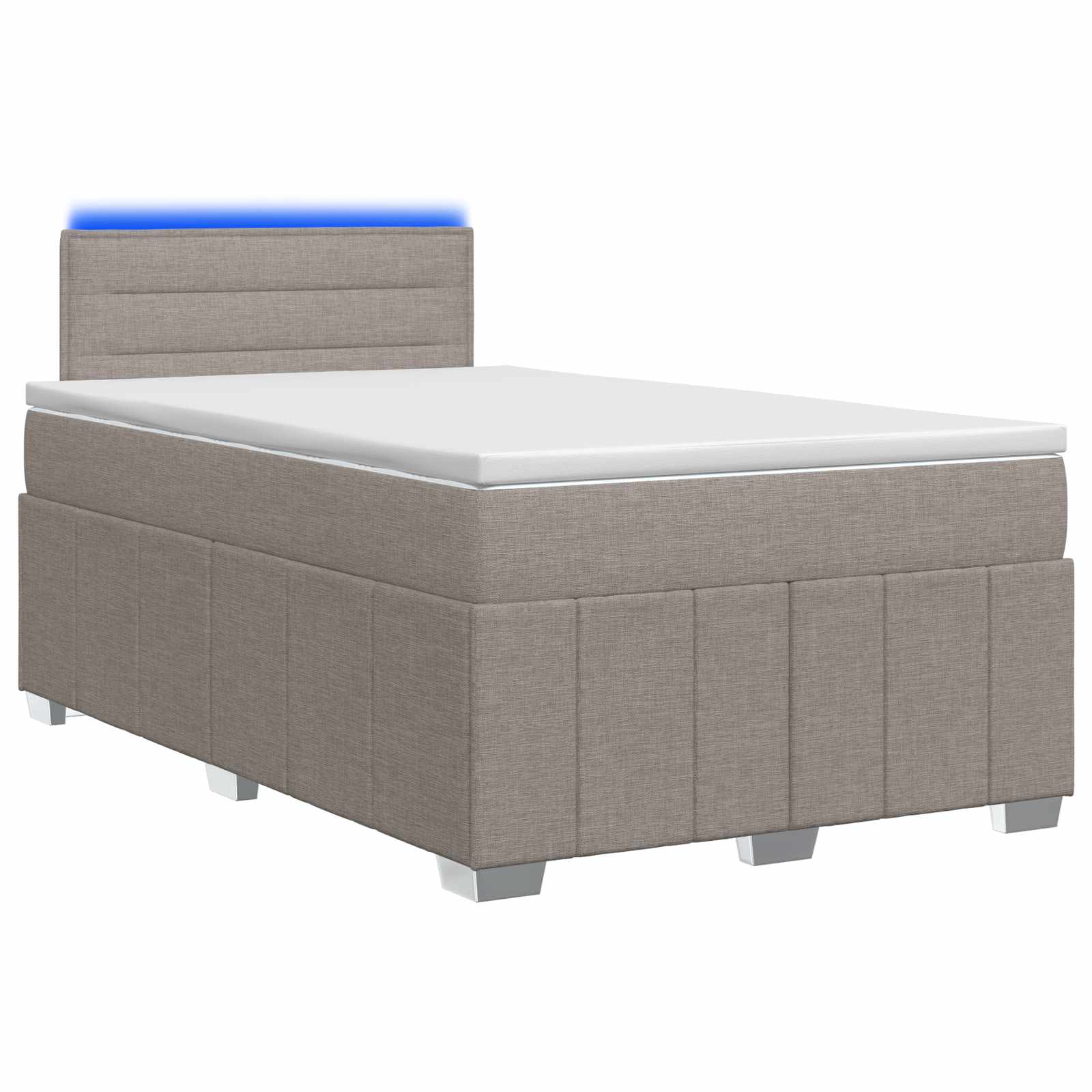Postelja boxspring z vzmetnico Taupe 120 x 190 cm Blago