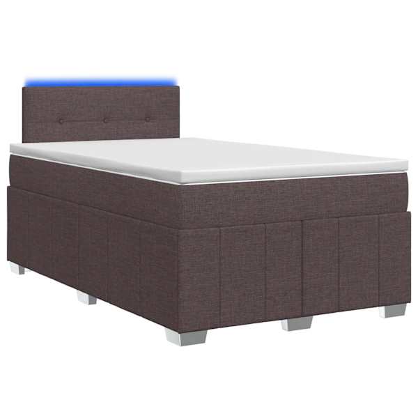 vidaXL Vedruvoodi madratsiga peaga Tume pruun 120 x 190 cm kangas