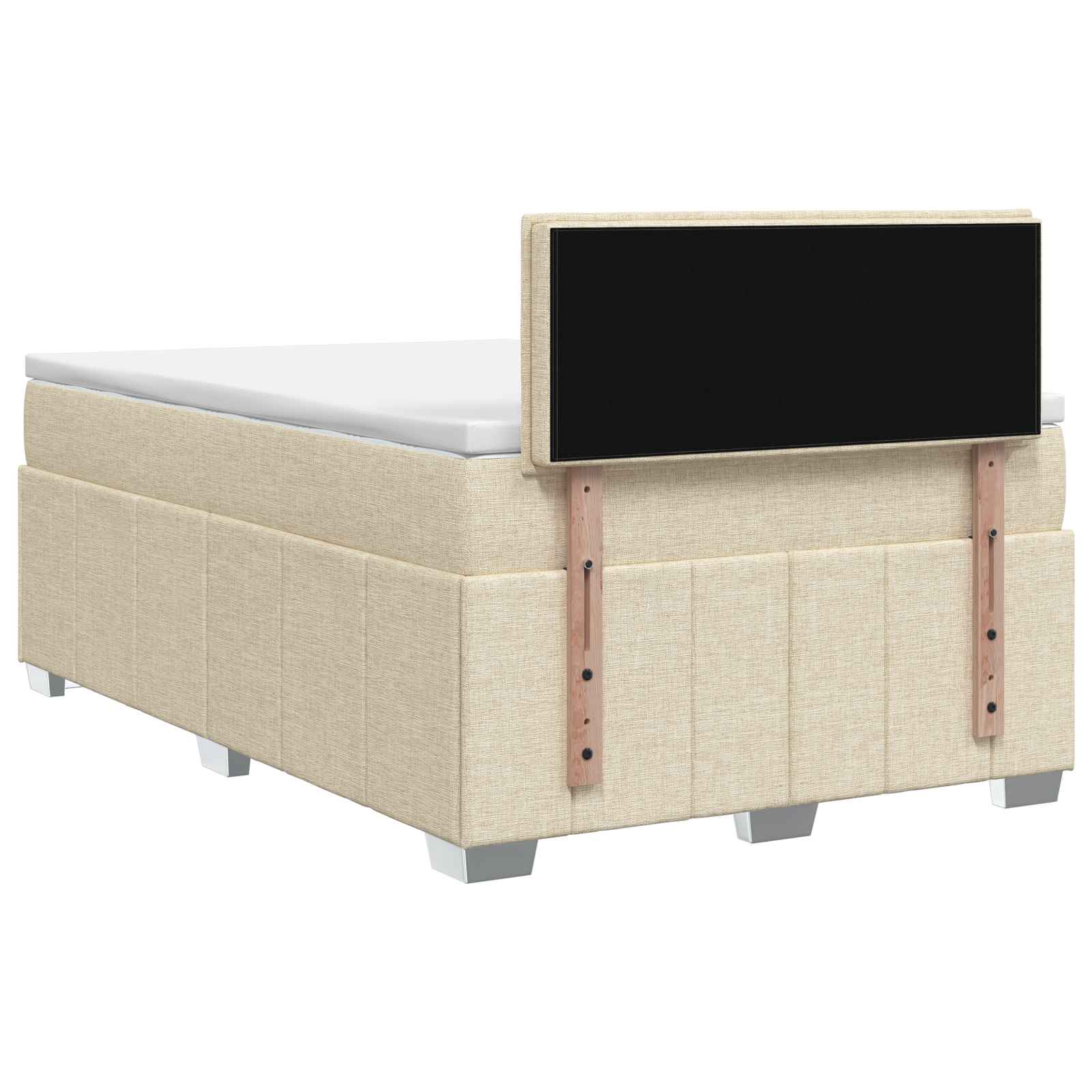 Postelja boxspring z vzmetnico Krem 120 x 200 cm Blago