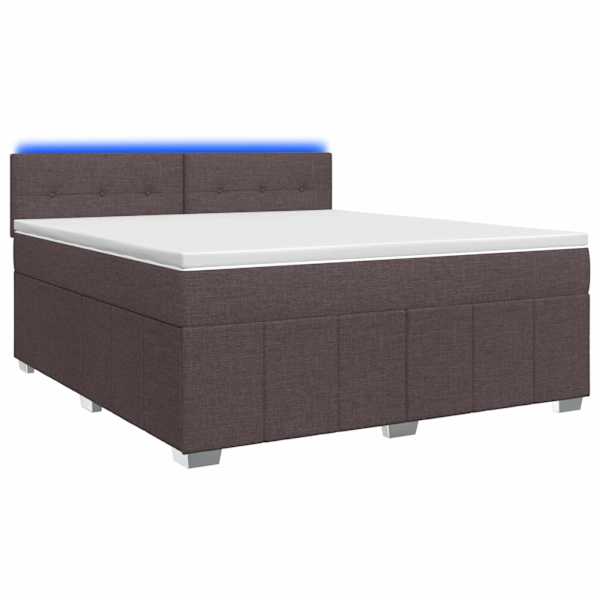 vidaXL Vedruvoodi madratsiga peaga Tume pruun 160 x 200 cm kangas