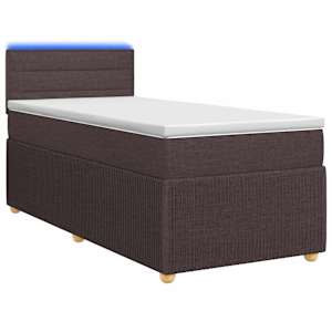 vidaXL Vedruvoodi madratsiga peaga Tume pruun 80 x 200 cm kangas