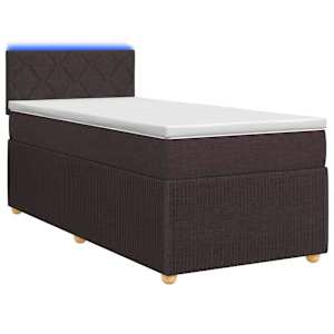 vidaXL Vedruvoodi madratsiga peaga Tume pruun 80 x 200 cm kangas