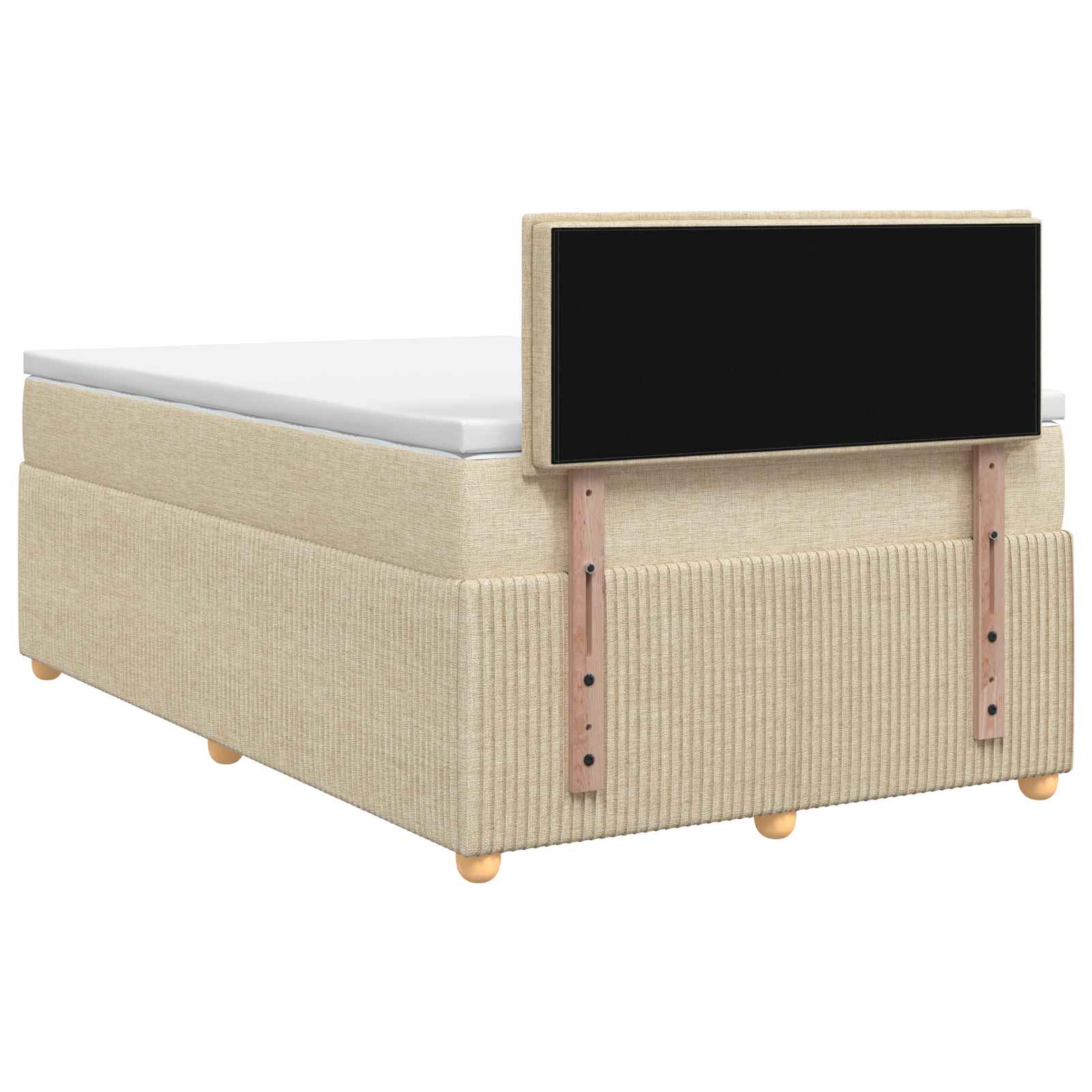 Postelja boxspring z vzmetnico Krem 120 x 190 cm Blago