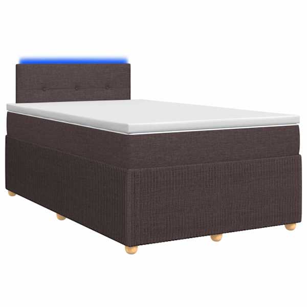 vidaXL Vedruvoodi madratsiga peaga Tume pruun 120 x 190 cm kangas