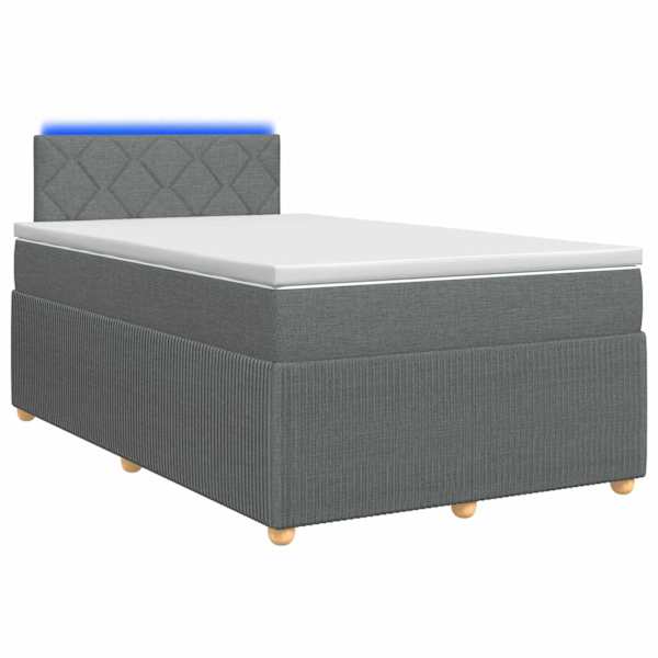 vidaXL Vedruvoodi madratsiga LED-ribadega Tumehall 120 x 190 cm kangas