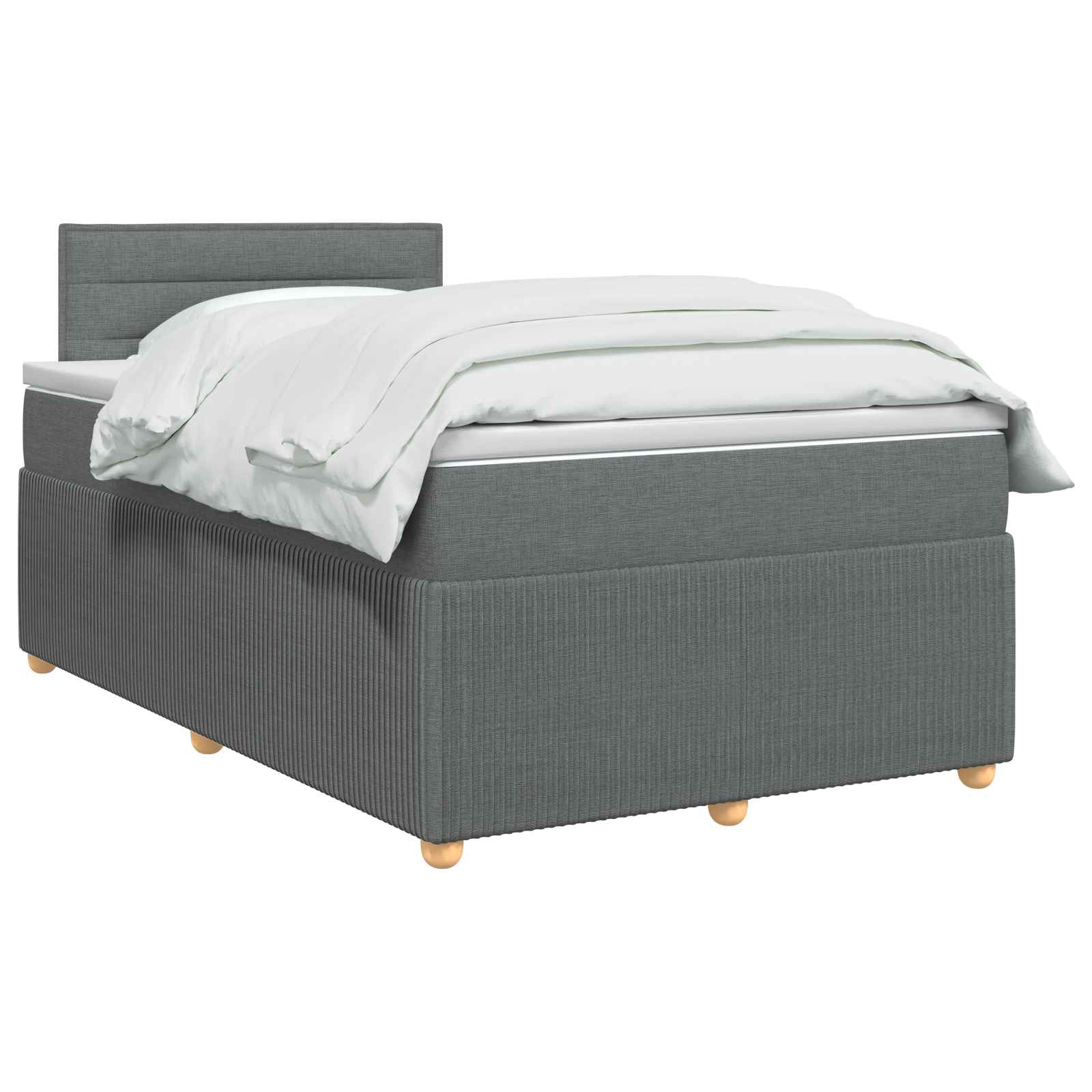 Postelja boxspring z vzmetnico Temno siva 120 x 200 cm Blago