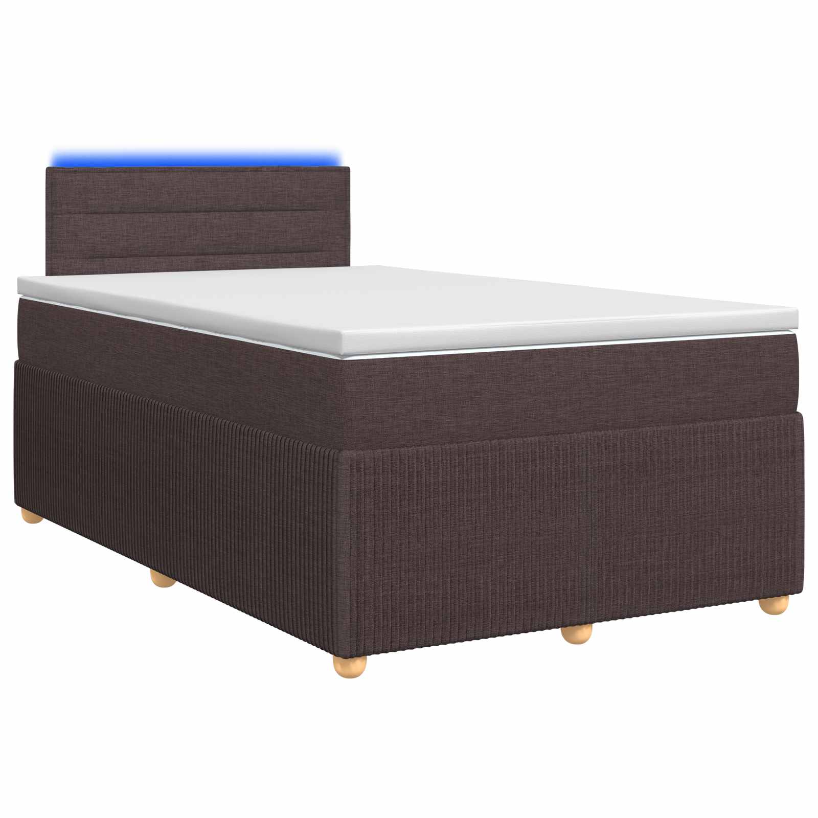 vidaXL Boxspringbed met matras Donkerbruin 120 x 200 cm Stof bruin, foto 3
