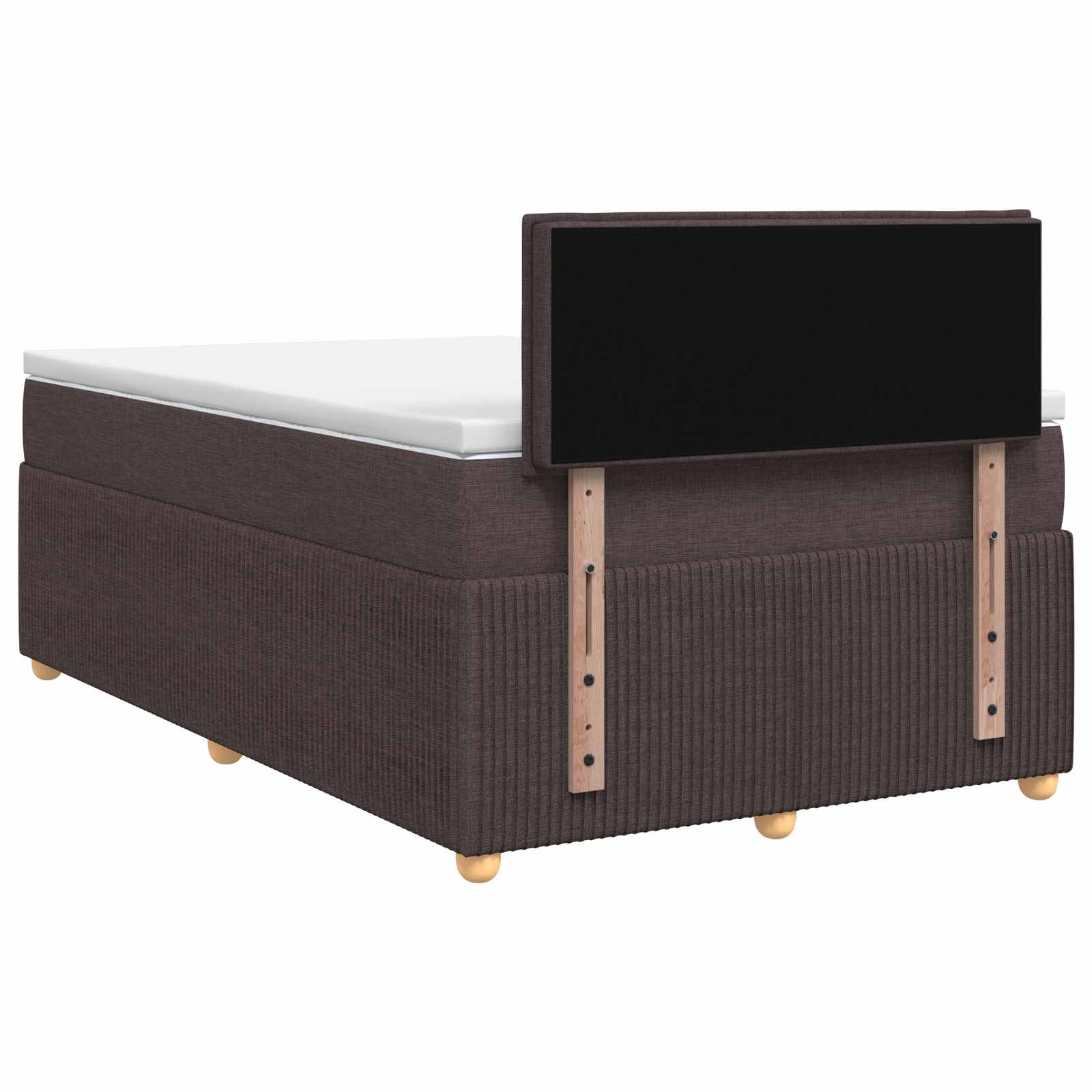 Postelja boxspring z vzmetnico Temno rjava 120 x 200 cm Blago