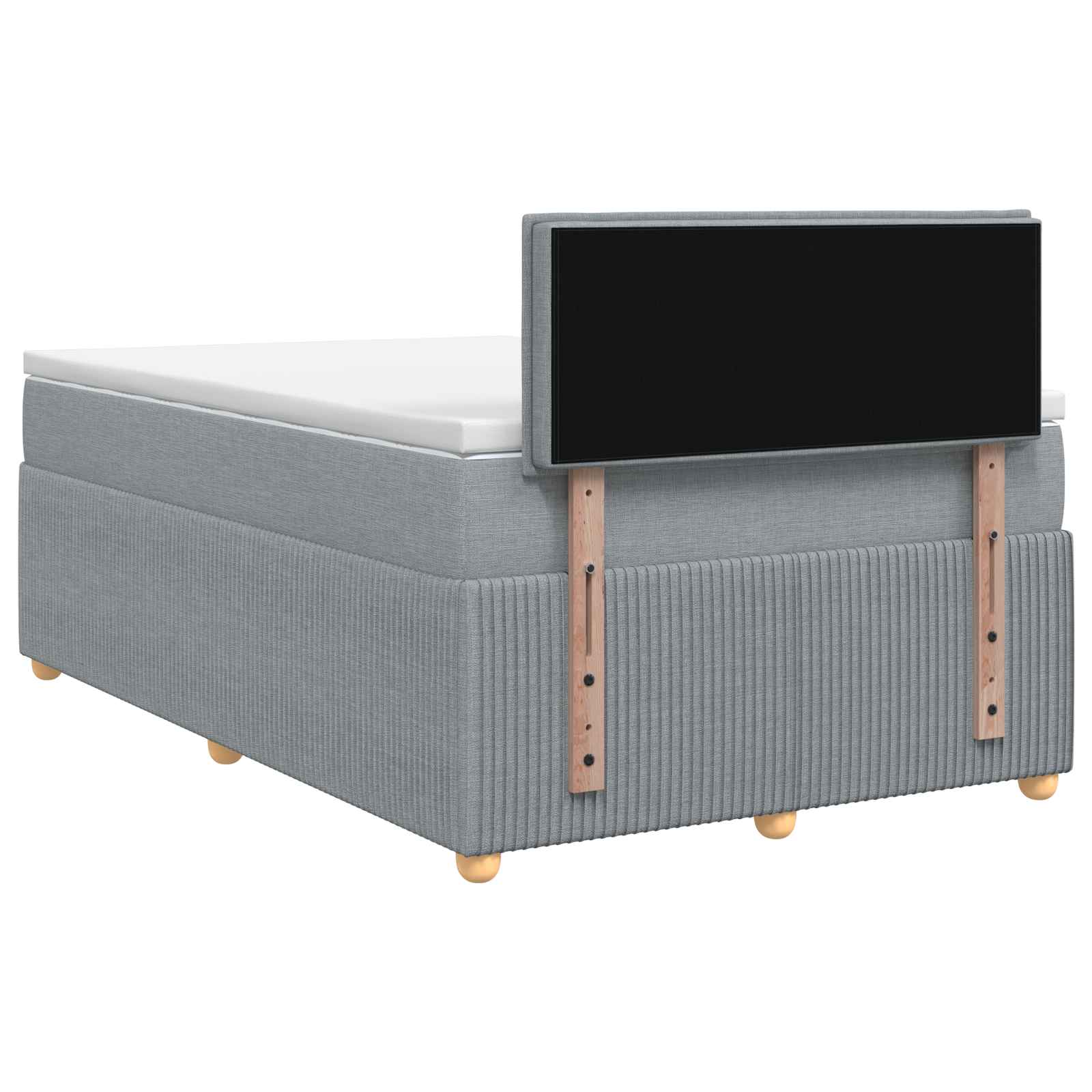 Postelja boxspring z vzmetnico Svetlo siva 120 x 200 cm Blago