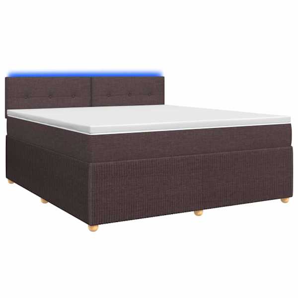 vidaXL Vedruvoodi madratsiga peaga Tume pruun 180 x 200 cm kangas