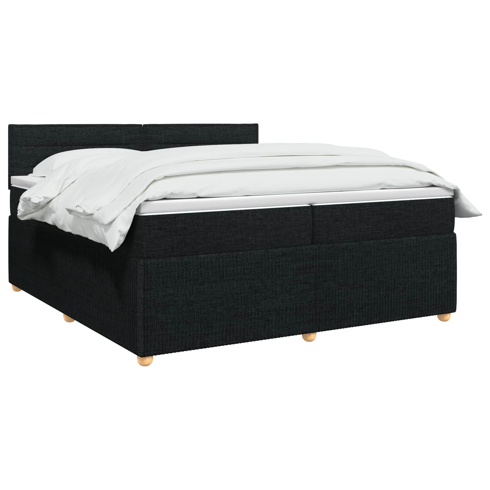 Postelja boxspring z vzmetnico Črna 200 x 200 cm Blago